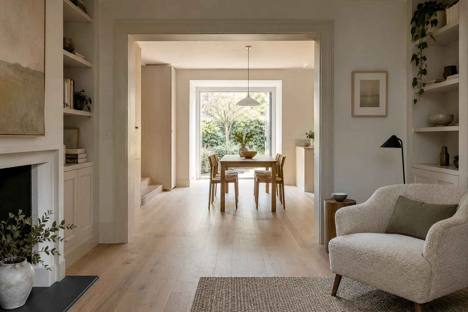 Illustrative coordinated room openings, circulation and matching floor levels