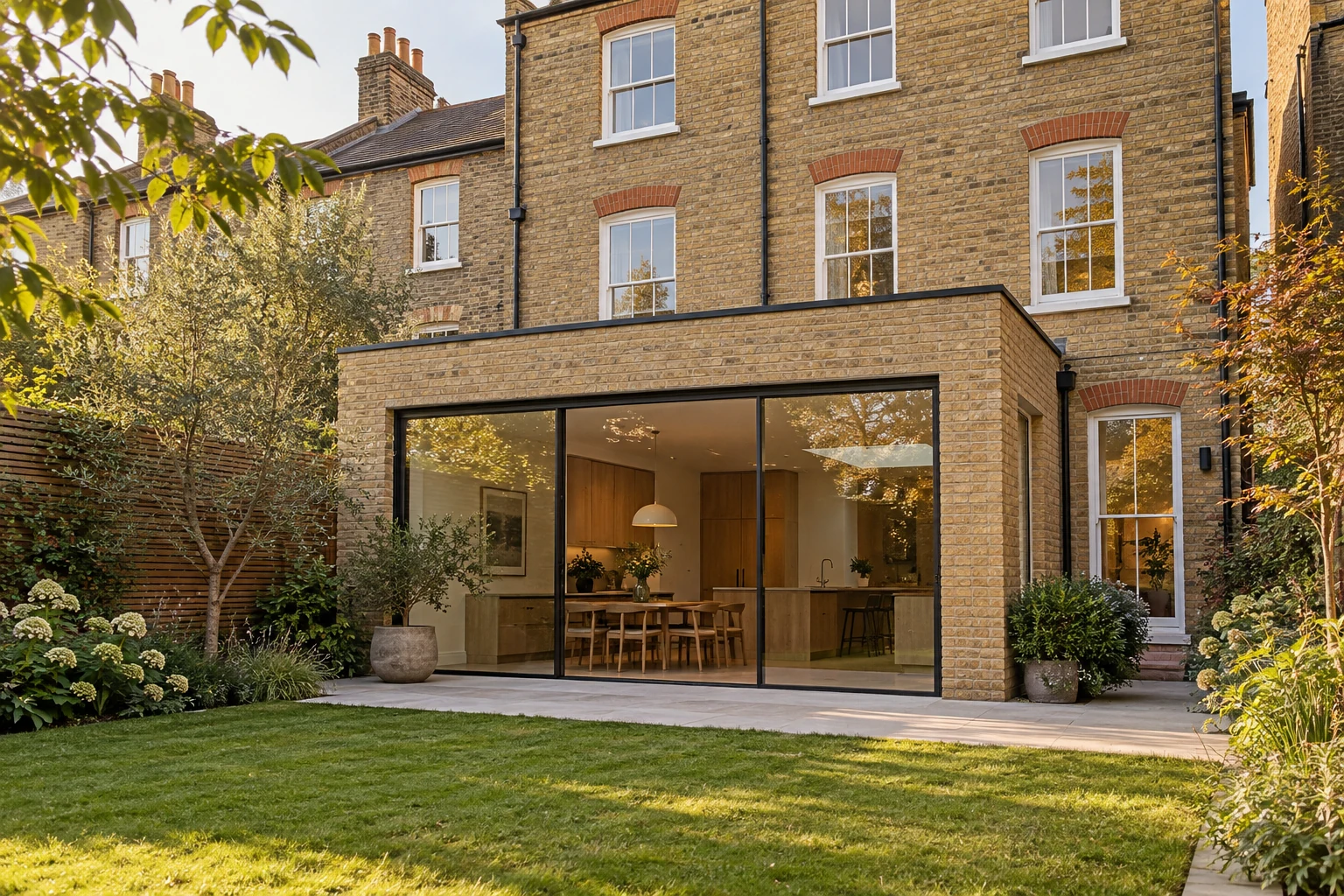 Concept of a glazed rear extension to a London period townhouse