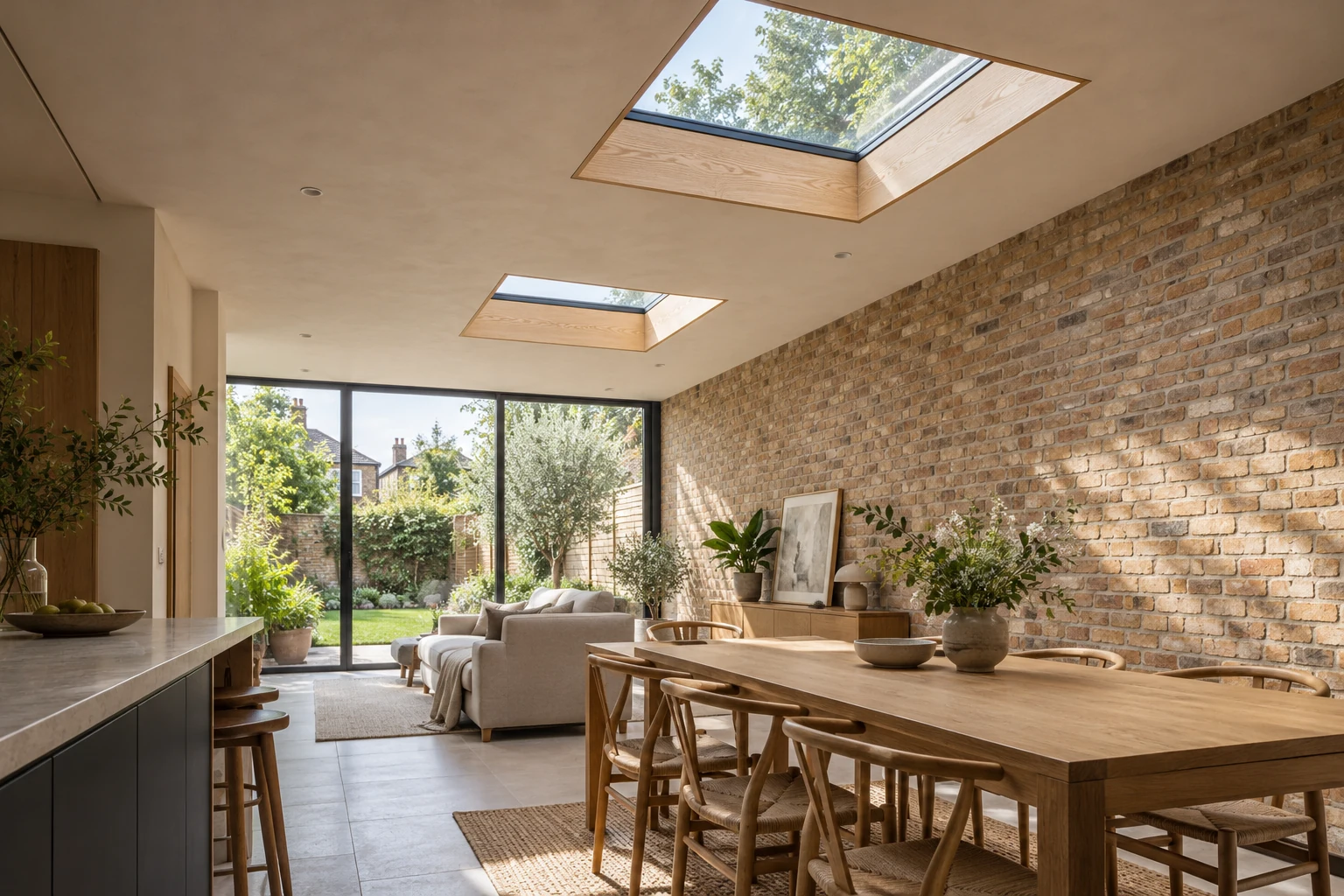 Concept roof glazing bringing daylight to an extension of a London period townhouse