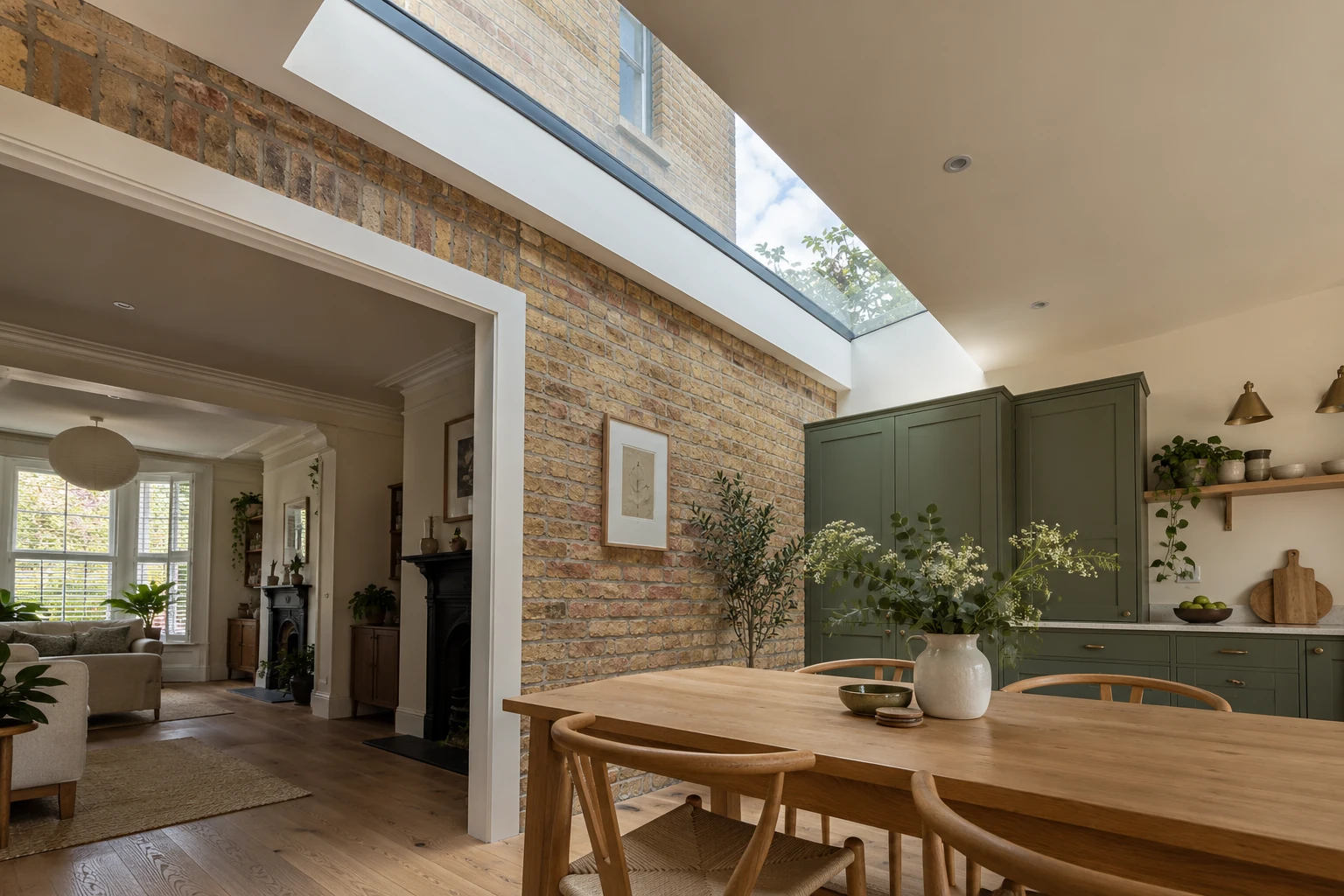 Concept roof glazing bringing daylight to an extension of a compact stock-brick terrace