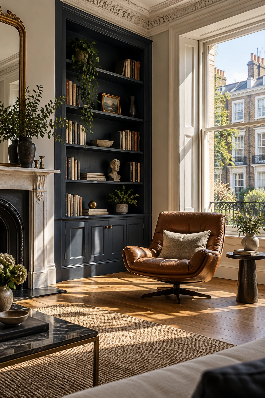 Illustration of a refined London period interior