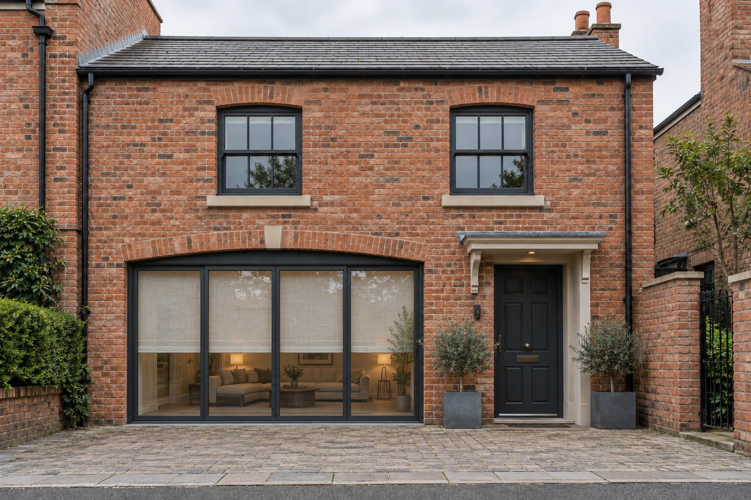 Concept visualisation of the same imagined building with a proposed glazed room frontage