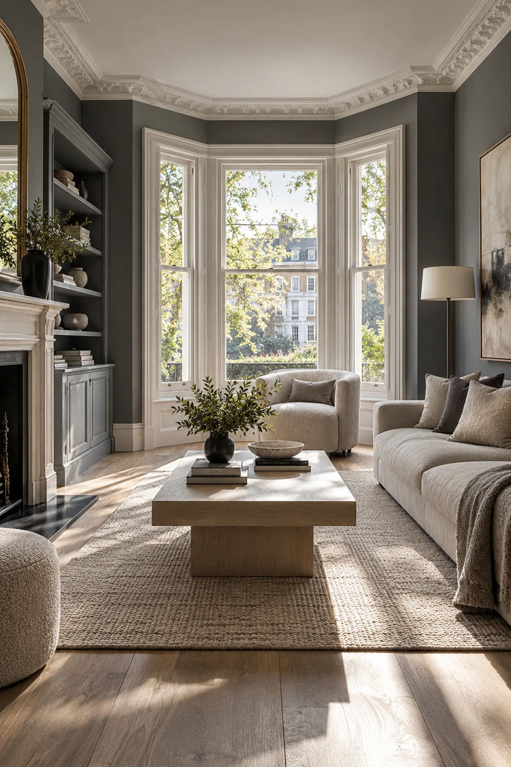 Illustrative interior with professionally finished walls and woodwork