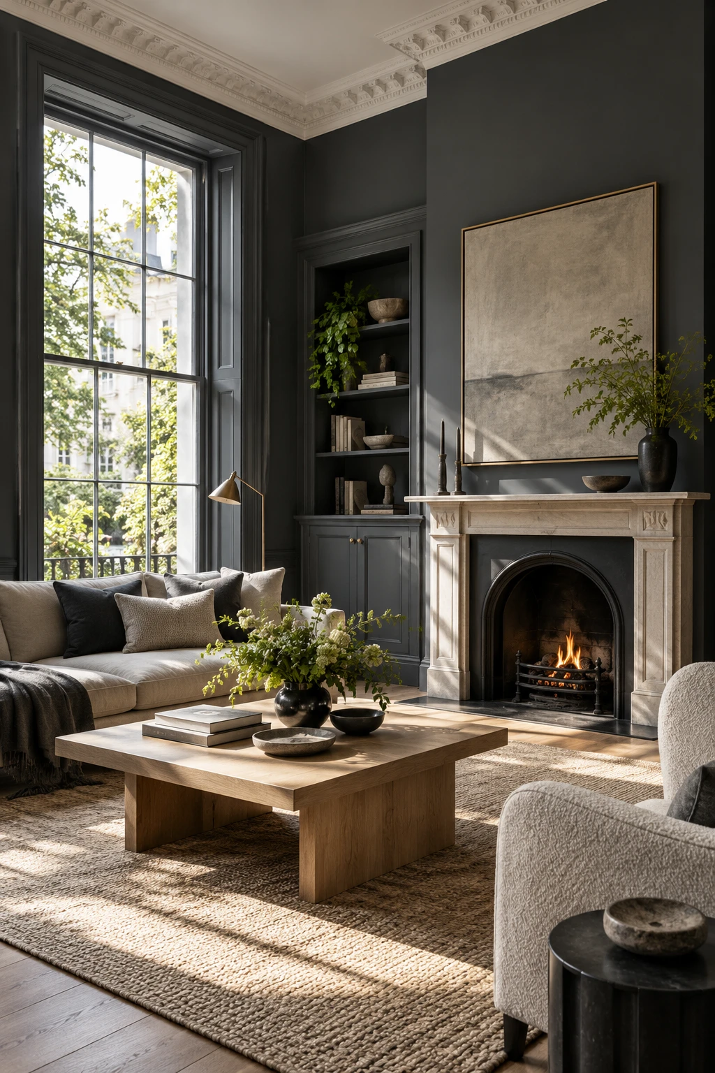 Illustrative interior with professionally finished walls and woodwork